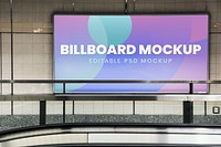 Billboard mockup, advertising sign psd on the wall