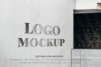 Wall logo mockup, modern corporate psd design