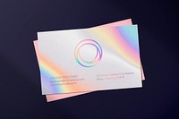 Iridescent business card mockup, corporate identity psd