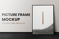Picture frame mockup, realistic wall home decor psd