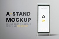 A-frame sign mockup, sandwich board psd for advertisement