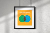 Square photo frame mockup, realistic wall home decor psd