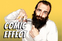 Comic effect PSD photoshop add-on in halftone style