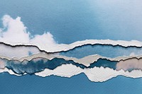 Blue sky image in torn paper style
