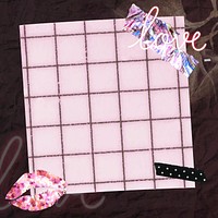 Girly collage wallpaper background vector, pink grid pattern