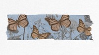 Collage butterfly washi tape psd, printable DIY bullet journal sticker