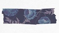 Flower collage washi tape vector, DIY decorative scrapbooking