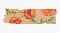 Floral collage washi tape vector, DIY decorative scrapbooking