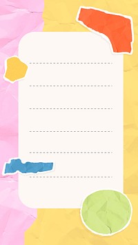 Paper note background wallpaper vector on ripped paper