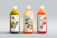 Juice bottle label mockup psd