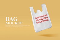Reusable bag mockup, grocery shopping packaging psd