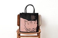 Jute tote bag mockup, eco-friendly, reusable design psd