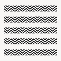 Seamless zig zag stroke illustration vector set