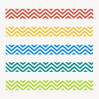 Zig zag illustration brush vector seamless pattern set