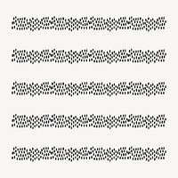 Seamless ink pattern illustration brush stroke vector set