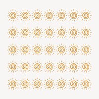 Doodle pattern brush illustrator vector sun seamless set