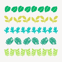 Leaf brush illustrator vector seamless pattern set