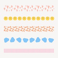 Doodle pattern brush illustration vector seamless set