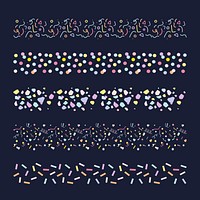 Seamless confetti brush stroke illustrator vector set