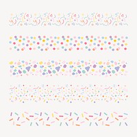 Pastel doodle brush illustrator vector confetti seamless set