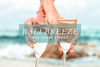 Summer beach Photoshop filter effect preset PSD, blogger & influencer beach bright blue tone, Bali breeze add-on