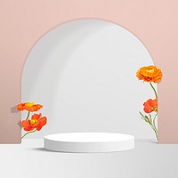 Flower product backdrop in pink