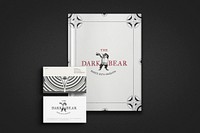 Hardcover book mockup, business card, brand identity psd