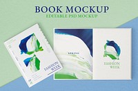 Book mockups psd, editable color changeable design