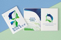 Book mockups psd, editable color changeable design