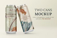 Cold brew can mockup psd, coffee branding 