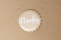 Bottle cap mockup psd, beverage product branding