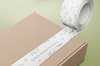 Floral washi tape mockup psd, editable design
