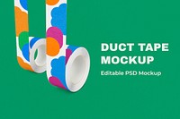 Patterned duct tape mockup psd, editable design 