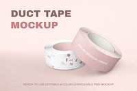 Patterned duct tape mockup psd, editable design 