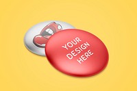 Accessory pin mockup psd set, cool badge