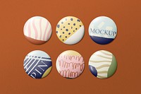 Memphis pin mockup psd set, creative badge