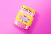 Spread jar mockup, food packaging with cute label psd