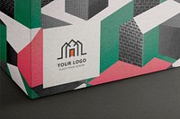 Paper box mockup psd, editable modern packaging design