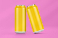 Yellow beer can, alcoholic beverage packaging with design space
