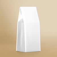 White coffee bag, blank label, product packaging
