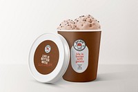 Ice cream jar mockup, minimal customizable design psd