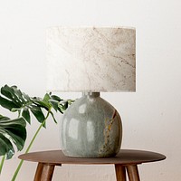 Marble lampshade mockup psd, minimal design home decor