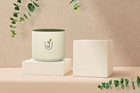 Hot tea mug mockup, minimal customizable design psd