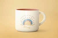 Hot tea mug mockup, minimal customizable design psd