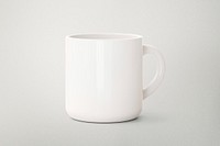 White coffee mug, minimal kitchenware with blank space
