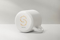 Hot tea mug mockup, minimal customizable design psd