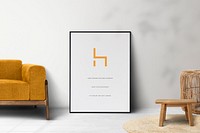 Picture frame mockup, minimal wall decoration psd