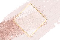 Gold rhombus frame on a pastel pink background vector