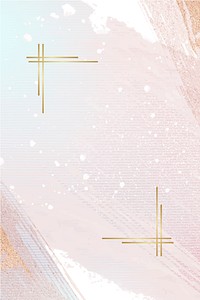Gold frame on a pink feminine poster vector vector