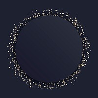 Gold circle frame on a black background vector